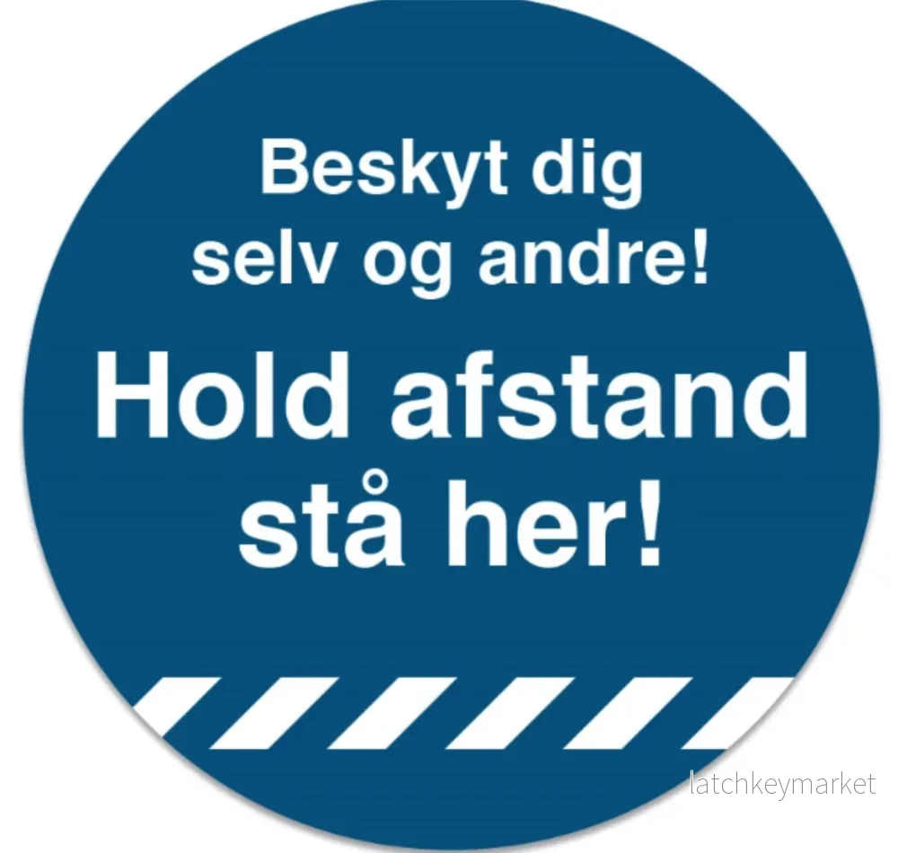 Håll avstånd stå här – golvfolie
