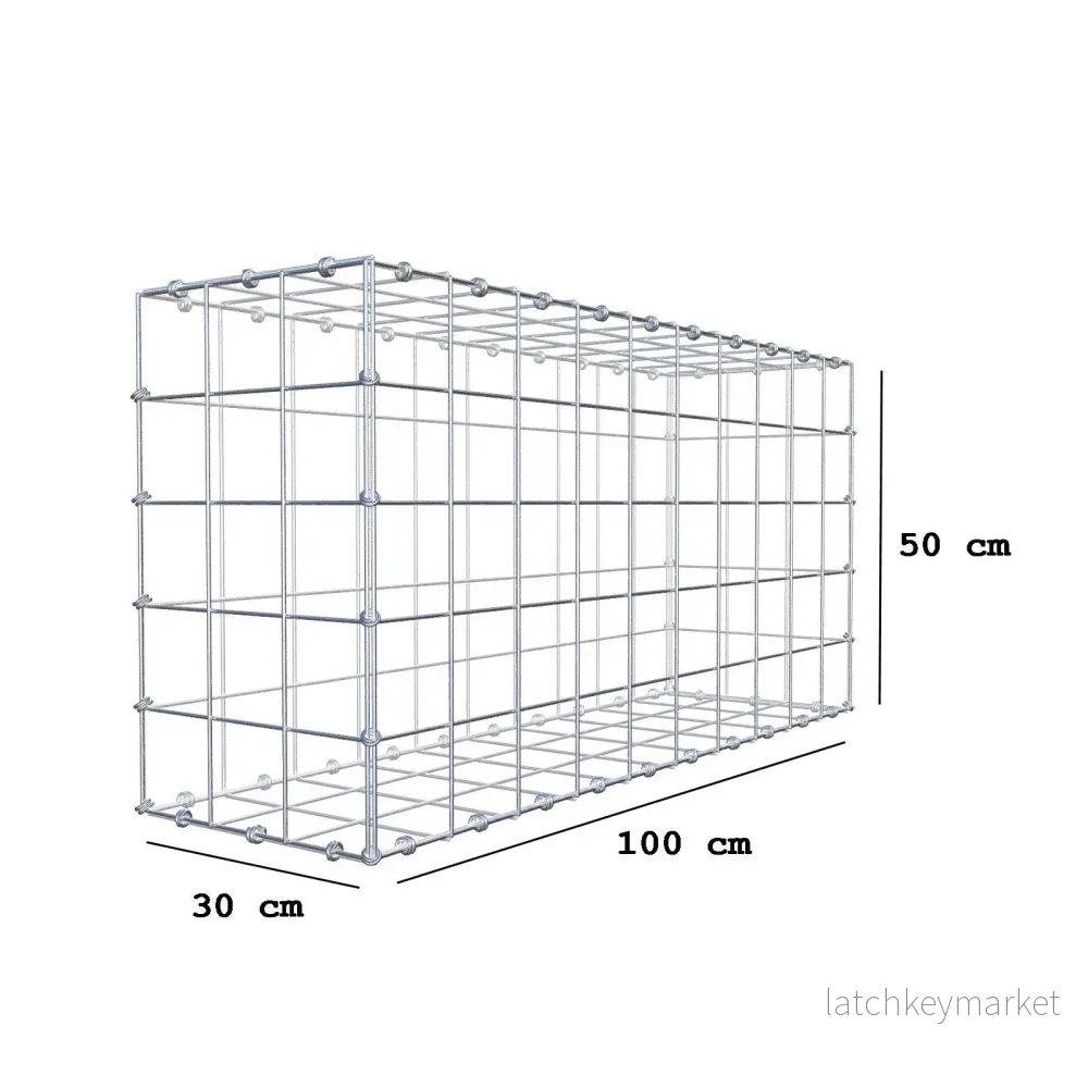 Gabion 100 cm x 50 cm x 30 cm (L x H x D), maskstorlek 10 x 10 cm, spiralring - Bild 2