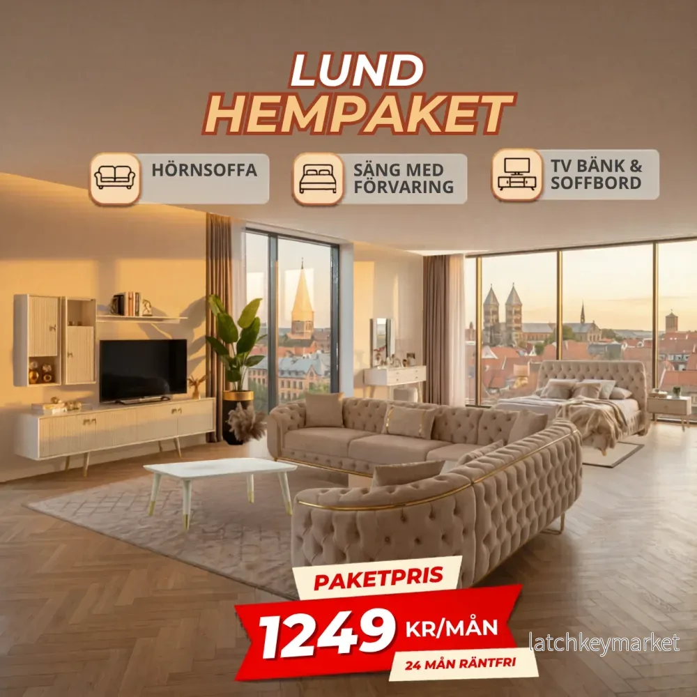 5️⃣ Lund HemPaket (Hörnsoffa – TV-bänk – Soffbord – Säng med förvaring) 5️⃣ Lund HemPaket (Hörnsoffa – TV-bänk – Soffbord – Säng med förvaring)