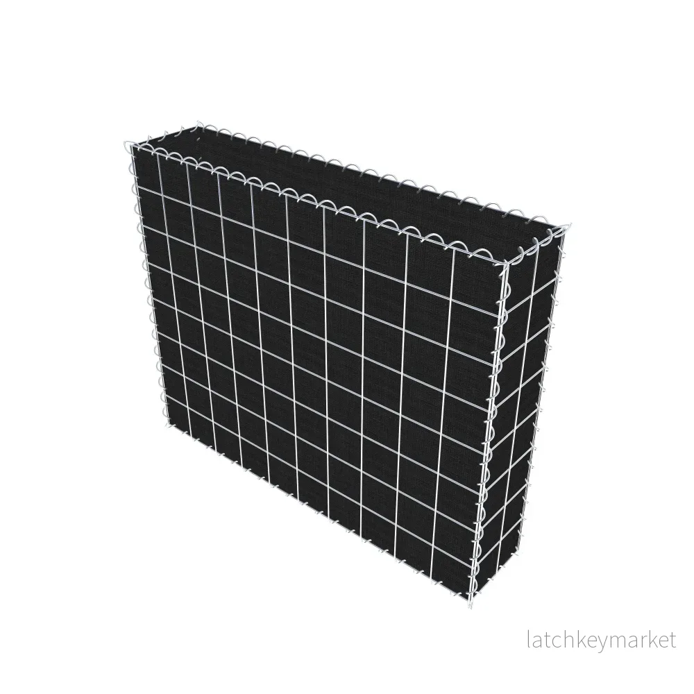 Grön gabion med fleece 100 cm x 80 cm x 20 cm (L x H x D), maskstorlek 10 cm x 10 cm, spiral - Bild 2