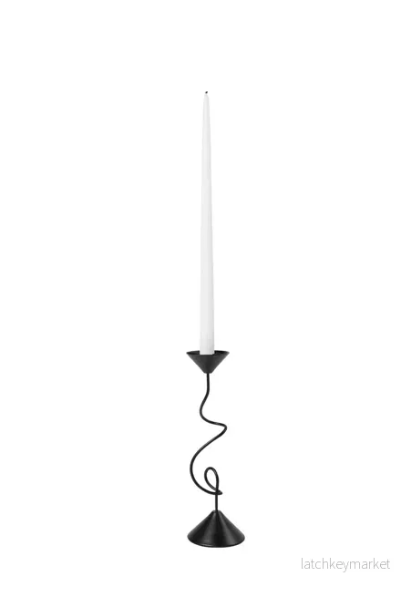 Black Swirly Candle Holder Medium - Bild 3