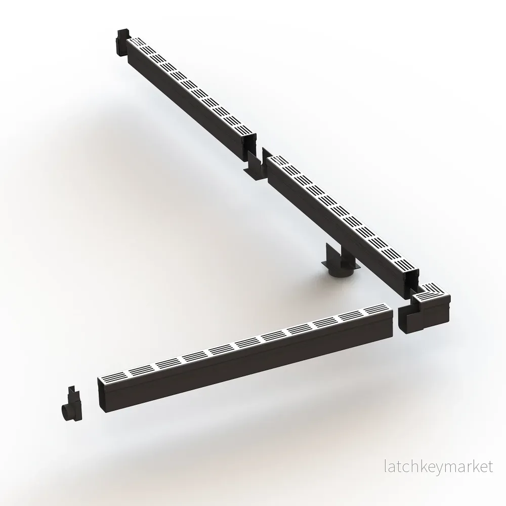 Slimline Avvattningsränna 1000 Alu-galler - Bild 2