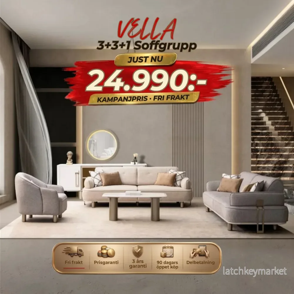 VELLA Soffgrupp 3+3+1