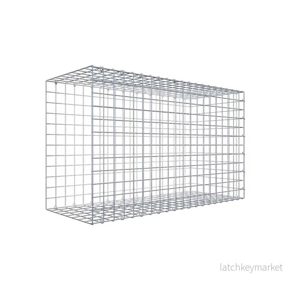 Typ 2 påbyggnadsgabion 100 cm x 60 cm x 40 cm (L x H x D), maskstorlek 5 cm x 5 cm, C-ring