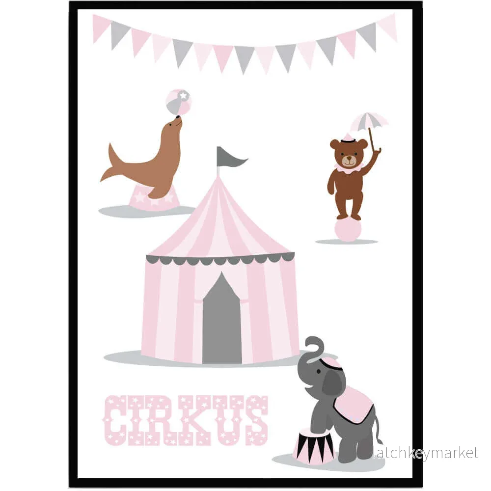 Barntavla – Cirkus rosa Barntavla – Cirkus rosa