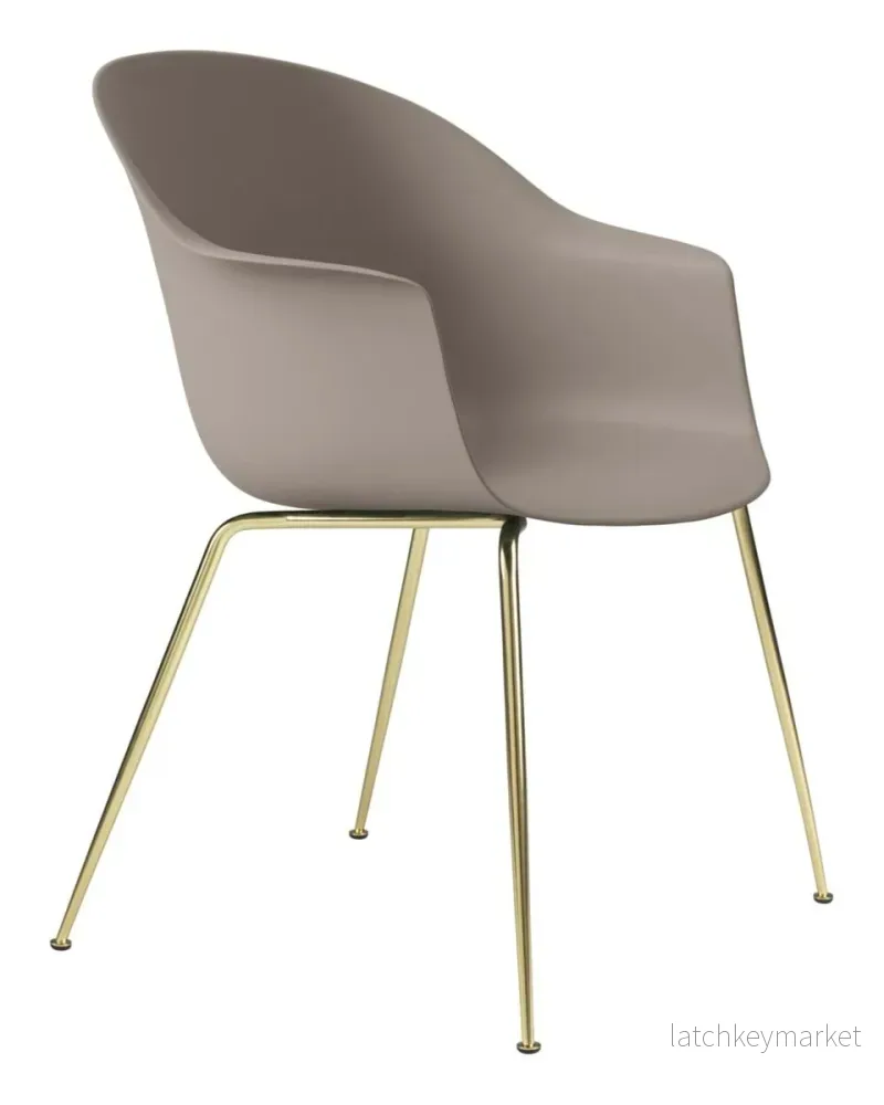 Bat Dining Chair Conic Base Brass Semi - Bild 2