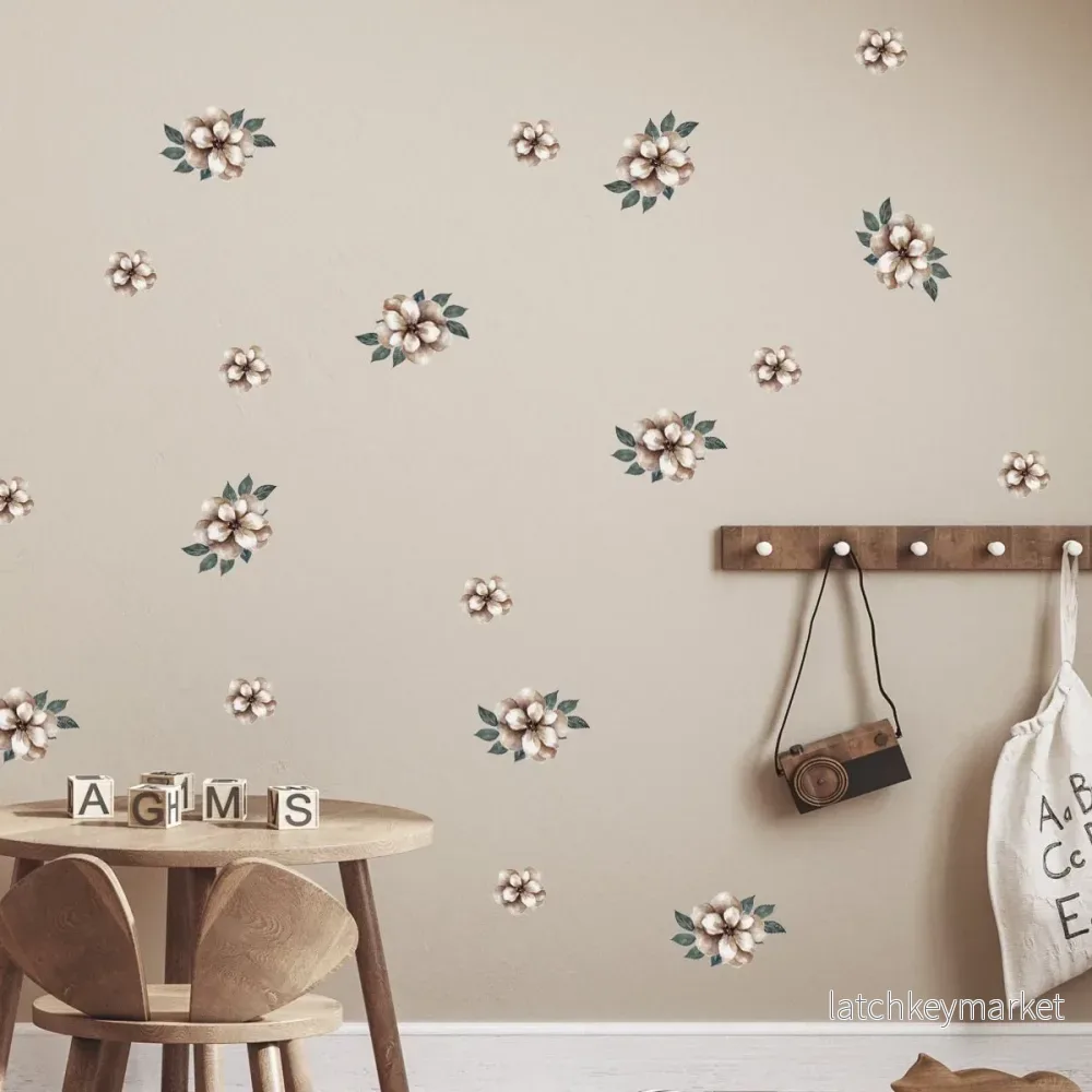 Väggdekor Blommor beige Väggdekor Blommor beige