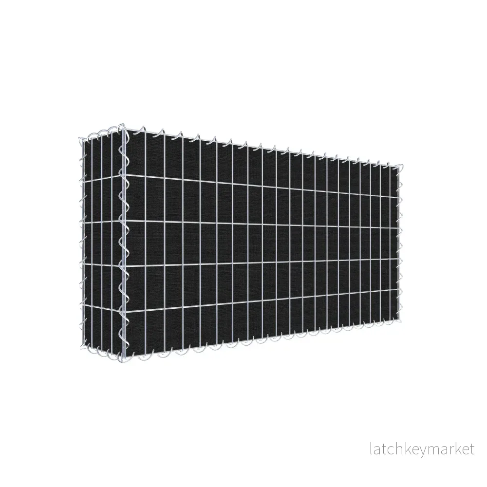 Grön gabion med fleece 100 cm x 50 cm x 20 cm (L x H x D), maskstorlek 5 cm x 10 cm, spiral Grön gabion med fleece 100 cm x 50 cm x 20 cm (L x H x D), maskstorlek 5 cm x 10 cm, spiral