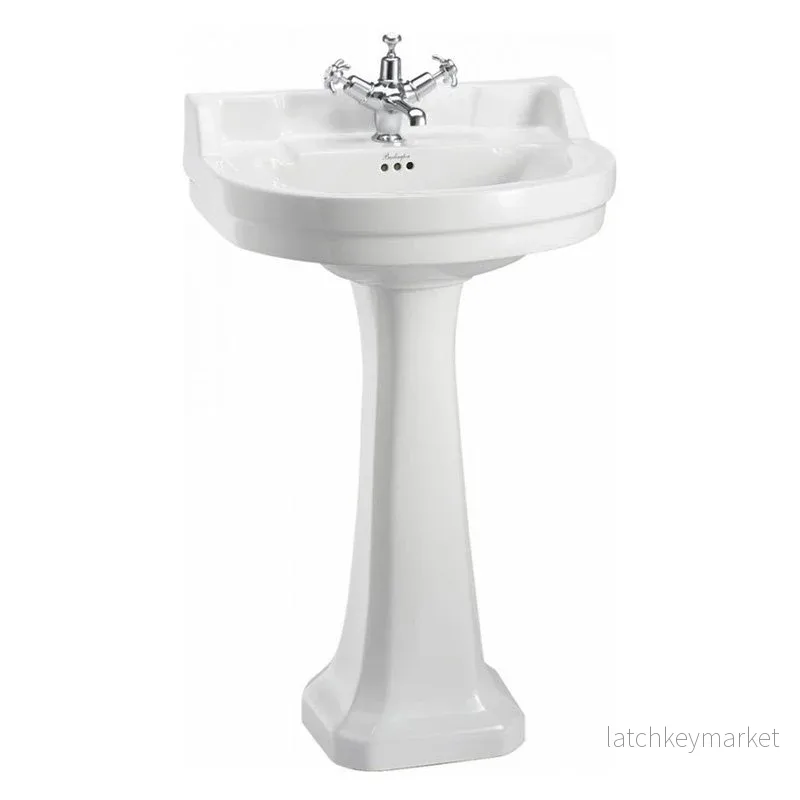 Burlington tvättställ Edwardian rundat 56 cm på piedestal Burlington tvättställ Edwardian rundat 56 cm på piedestal