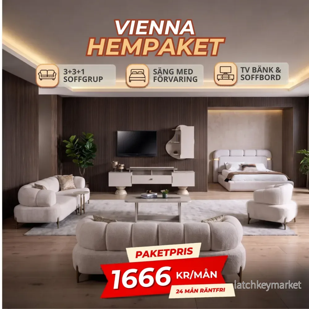 1️⃣7️⃣ Vienna HemPaket (Avva-A 3+3+1 Soffgrupp – Avva TV-Bänk-Avva Soffbord – Avva Säng med förvaring) 1️⃣7️⃣ Vienna HemPaket (Avva-A 3+3+1 Soffgrupp – Avva TV-Bänk-Avva Soffbord – Avva Säng med förvaring)
