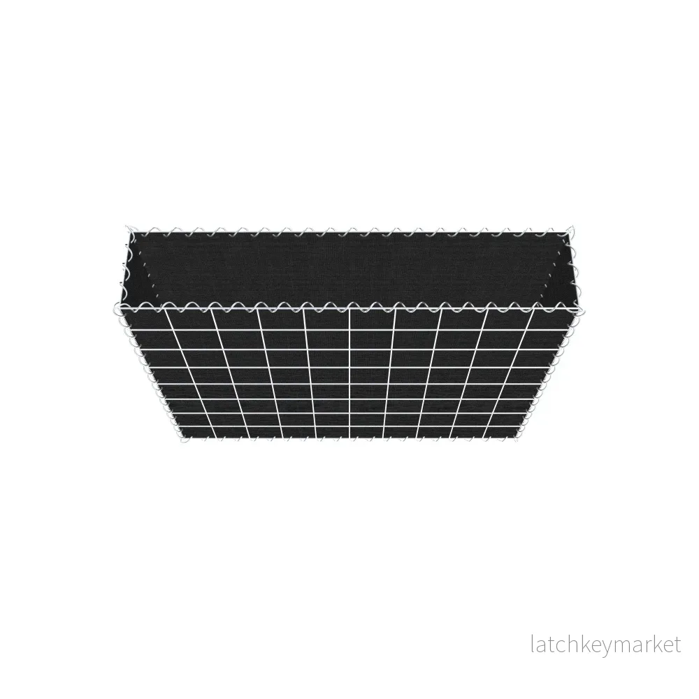 Grön gabion med fleece 100 cm x 80 cm x 20 cm (L x H x D), maskstorlek 10 cm x 10 cm, spiral - Bild 3