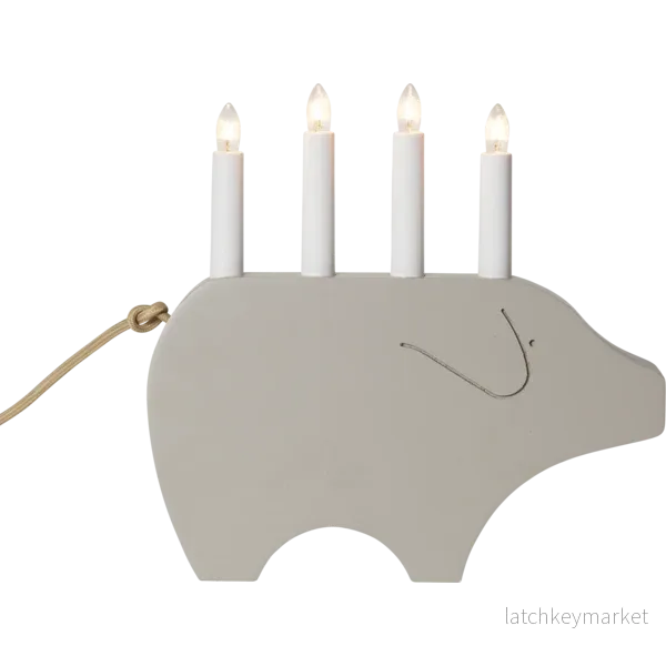 Adventslysestake Julegris 28,5 cm Beige - Bild 2
