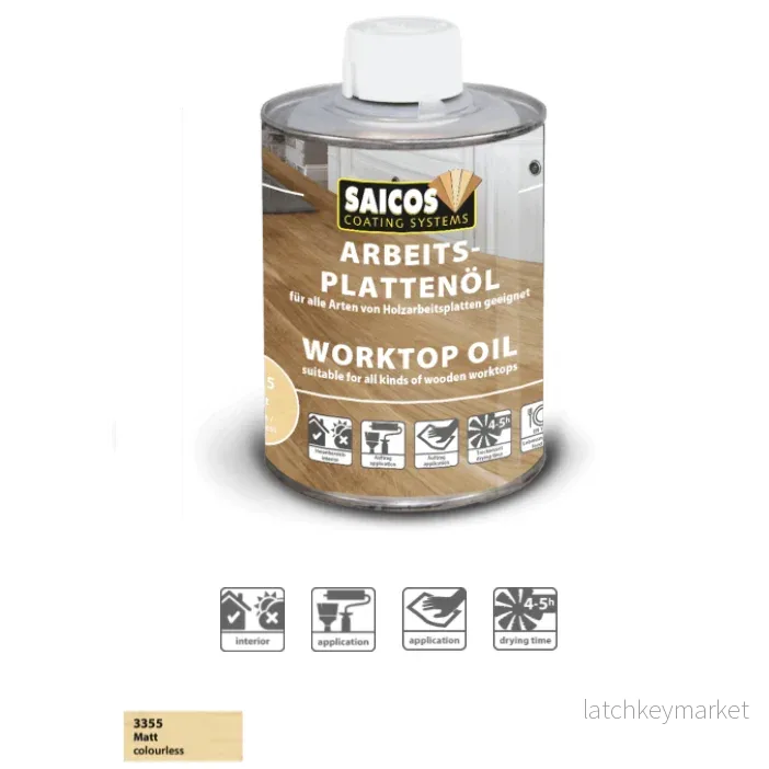 Saicos bänkskivolja satin matt, 125 ml