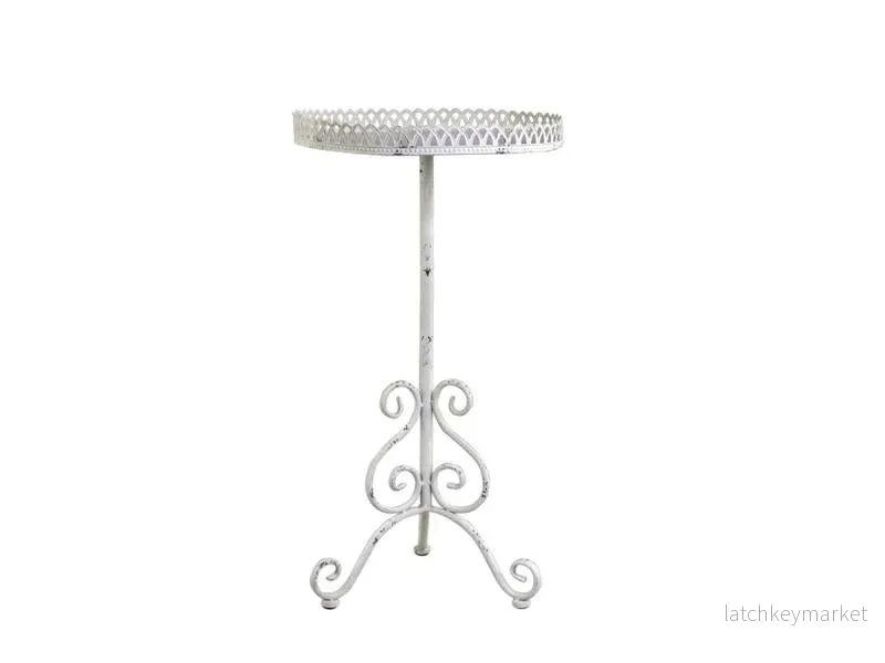 Sidobord filet de fer kant H60 / Ø32 cm creme REA Sidobord filet de fer kant H60 / Ø32 cm creme REA