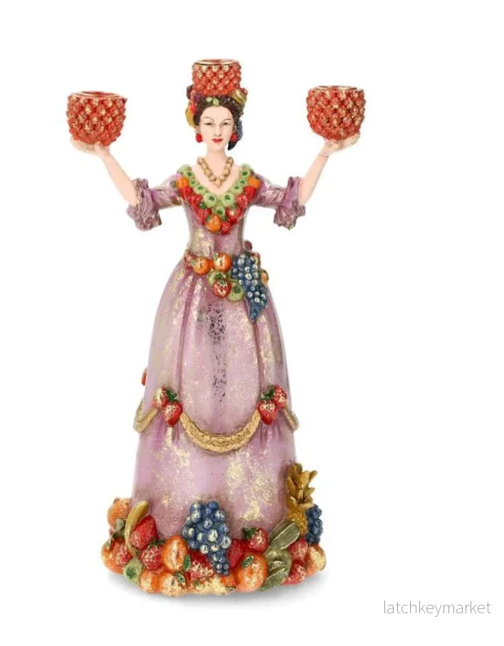 Ljusstake Kvinna Frukt Lila 36 cm Ljusstake Kvinna Frukt Lila 36 cm