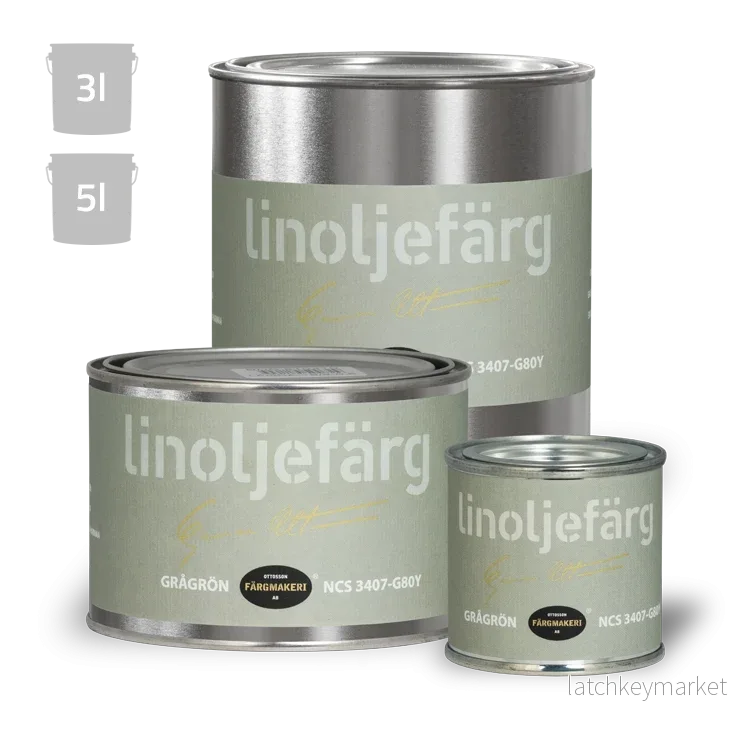 Grågrön Linoljefärg Ottossons Grågrön Linoljefärg Ottossons