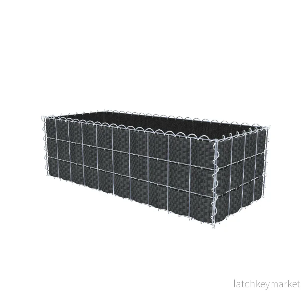 Beplanterad gabion med fleece & insynsskydd 100 cm x 30 cm x 40 cm (L x H x D), maskstorlek 5 cm x 10 cm, spiral - Bild 2