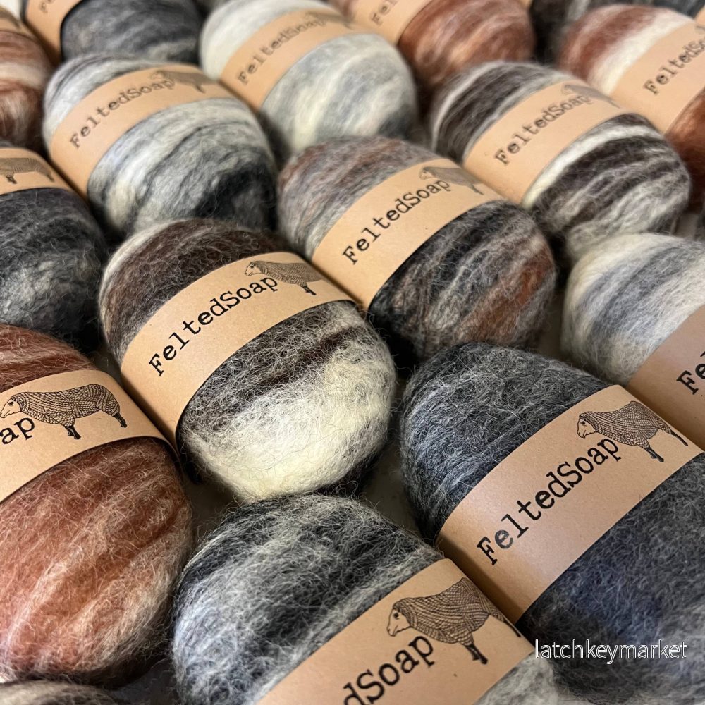 All-natural felted soap - Natural colours