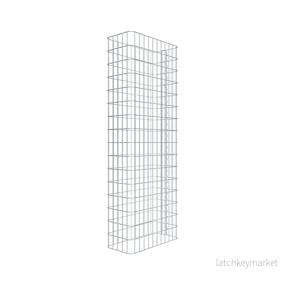 Gabionstängsel längd 57 cm, höjd 160 cm, djup 27 cm, maskstorlek 5 x 10 cm