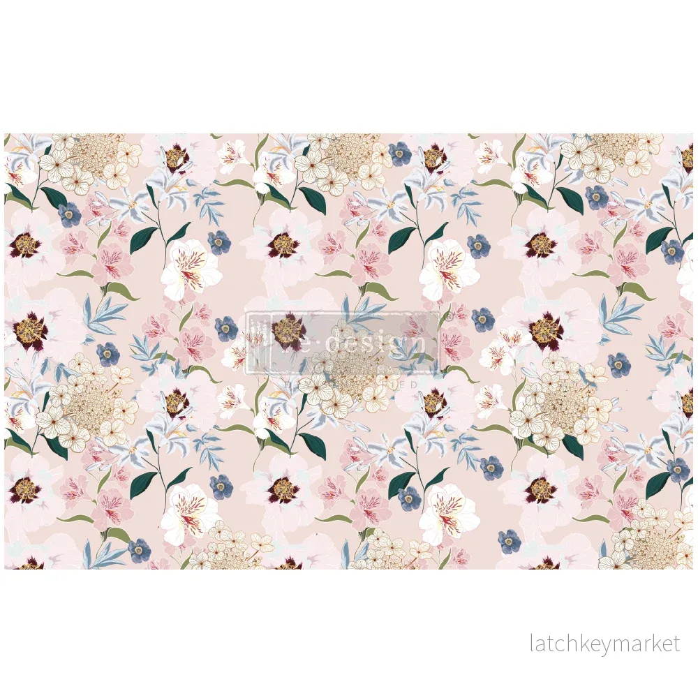 Decoupagepapper tissue paper Blush floral Decoupagepapper tissue paper Blush floral