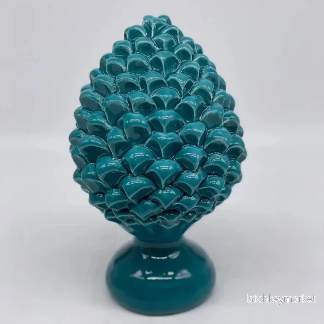 Pigne Siciliana- Caltagirone Ceramic Pinecone cm H.22 - grey/beige, orange, red, turquoise green - Bild 2