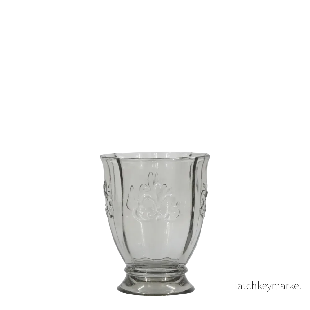 Köksservis dricksglas 6-pack med mönster H10,5/Ø8,5 cm fransk grå Köksservis dricksglas 6-pack med mönster H10,5/Ø8,5 cm fransk grå