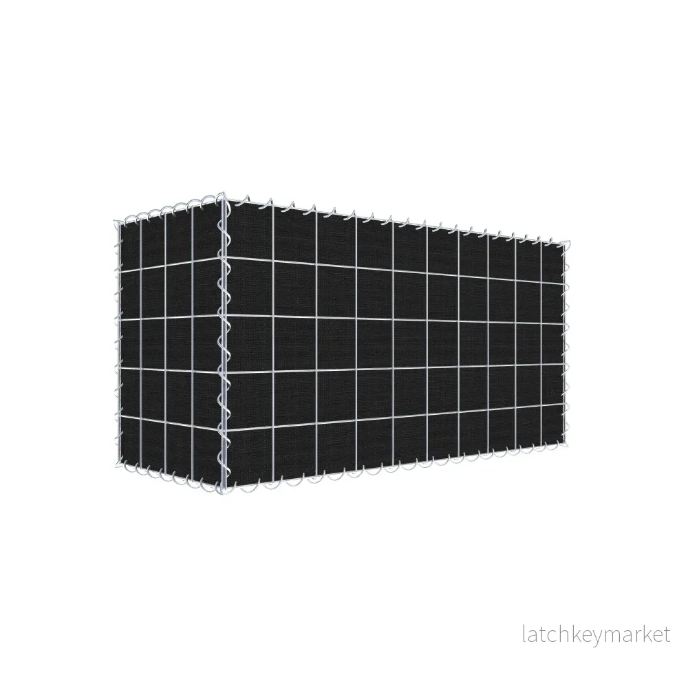 Grön gabion med fleece 100 cm x 50 cm x 40 cm (L x H x D), maskstorlek 10 cm x 10 cm, spiral Grön gabion med fleece 100 cm x 50 cm x 40 cm (L x H x D), maskstorlek 10 cm x 10 cm, spiral