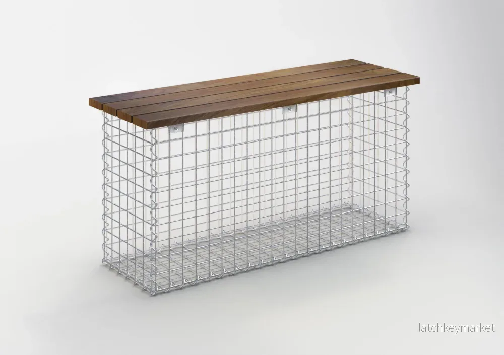 Trädgårdsbänk med spiralgabion 105 x 50 x 50 cm CUMARU MW 5 x 5 cm Trädgårdsbänk med spiralgabion 105 x 50 x 50 cm CUMARU MW 5 x 5 cm