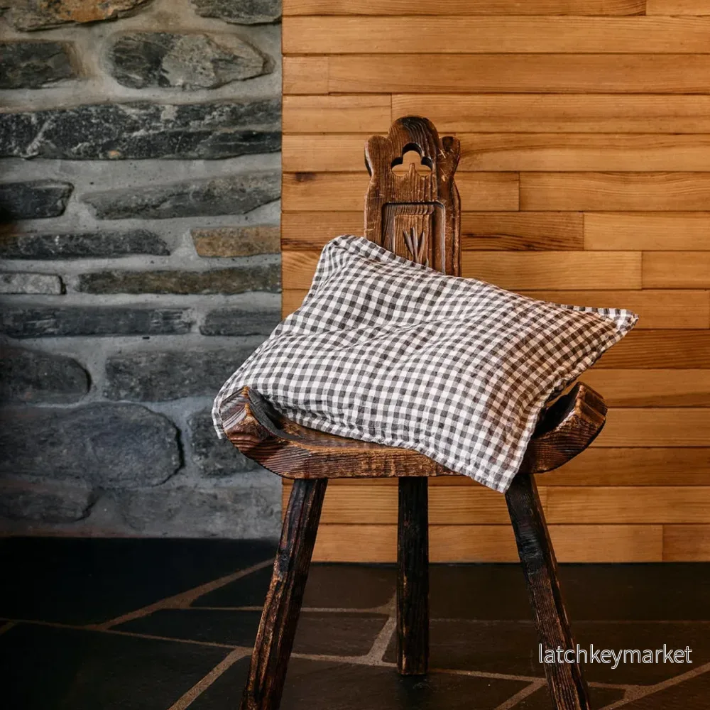 French Cushion Cover Brown Gingham - Bild 2