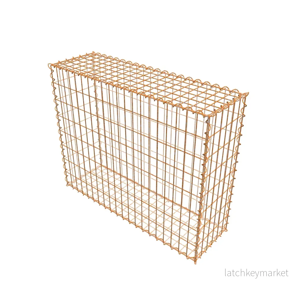 Rostig gabion 100 cm x 80 cm x 30 cm (L x H x D), maskstorlek 5 cm x 10 cm, spiral - Bild 2