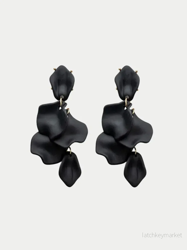 Leaf CLIP-ON Örhängen, Black