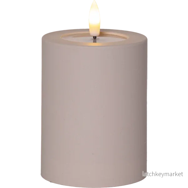 Batteridrivet LED Blockljus UTOMHUS Flamme Soft Beige 12,5 cm Batteridrivet LED Blockljus UTOMHUS Flamme Soft Beige 12,5 cm