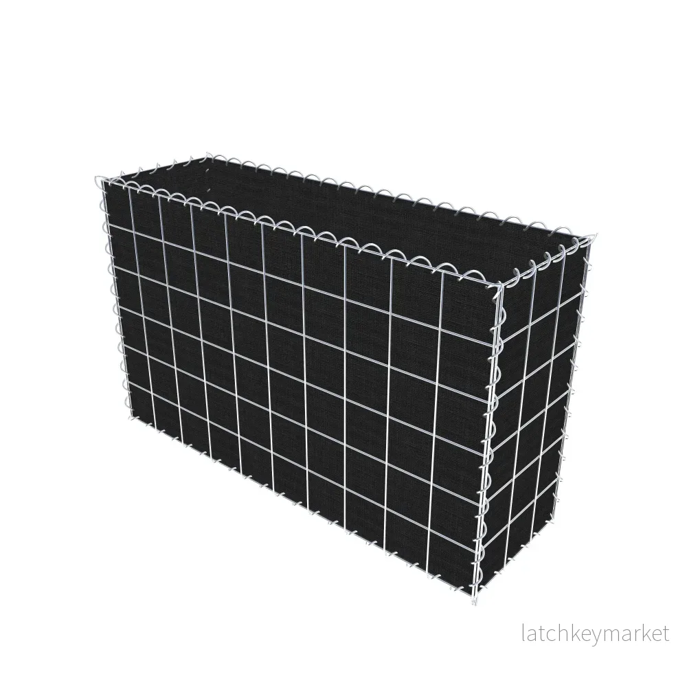 Grön gabion med fleece 100 cm x 60 cm x 30 cm (L x H x D), maskstorlek 10 cm x 10 cm, spiral - Bild 2