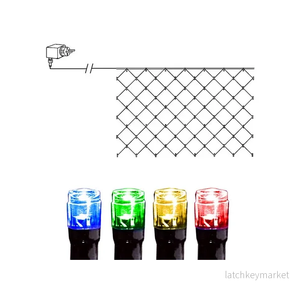 Ljusnät Utomhus EL Serie LED Multi 90 ljus 200cm REA Ljusnät Utomhus EL Serie LED Multi 90 ljus 200cm REA