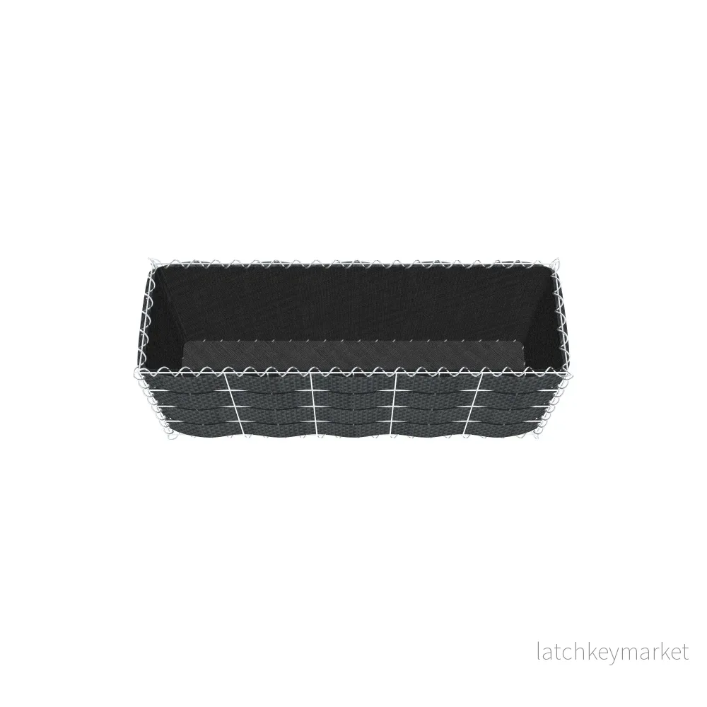 Grön gabion med fleece & insynsskydd 100 cm x 40 cm x 30 cm (L x H x D), maskstorlek 10 cm x 10 cm, spiral - Bild 3