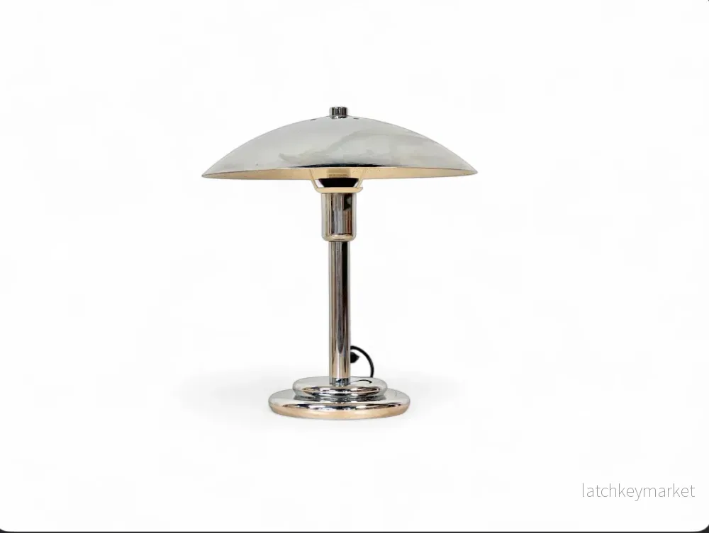 Space Age Chrome Bordslampa France 70/80-tal Vintage Aluminor Retro - Bild 2