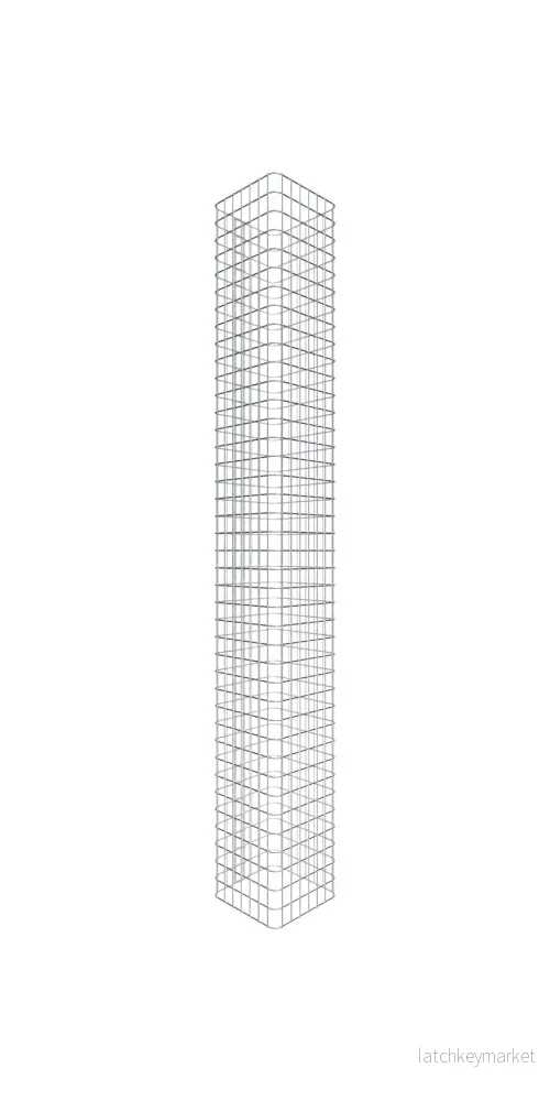 Gabionpelare, kantig 37 cm x 37 cm, 200 cm hög, MW 5 cm x 5 cm Gabionpelare, kantig 37 cm x 37 cm, 200 cm hög, MW 5 cm x 5 cm