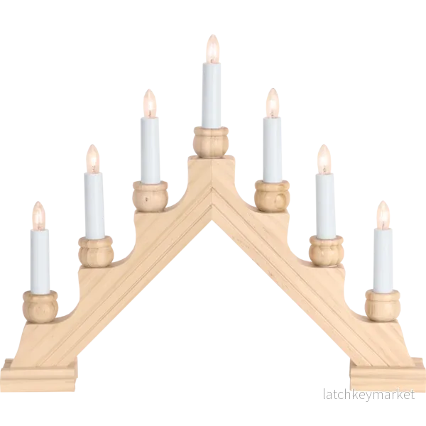 Adventsljusstake 7-armad träljusstake natur - Bild 2