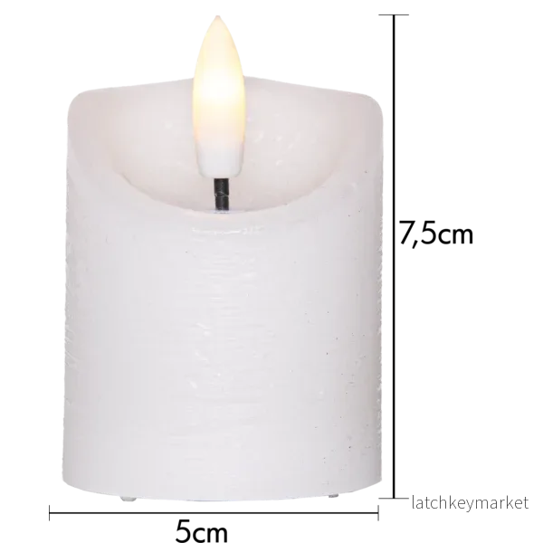 Stearinlys LED Blokklys 2-pack Flamme Rustic 7,5 cm - Bild 3