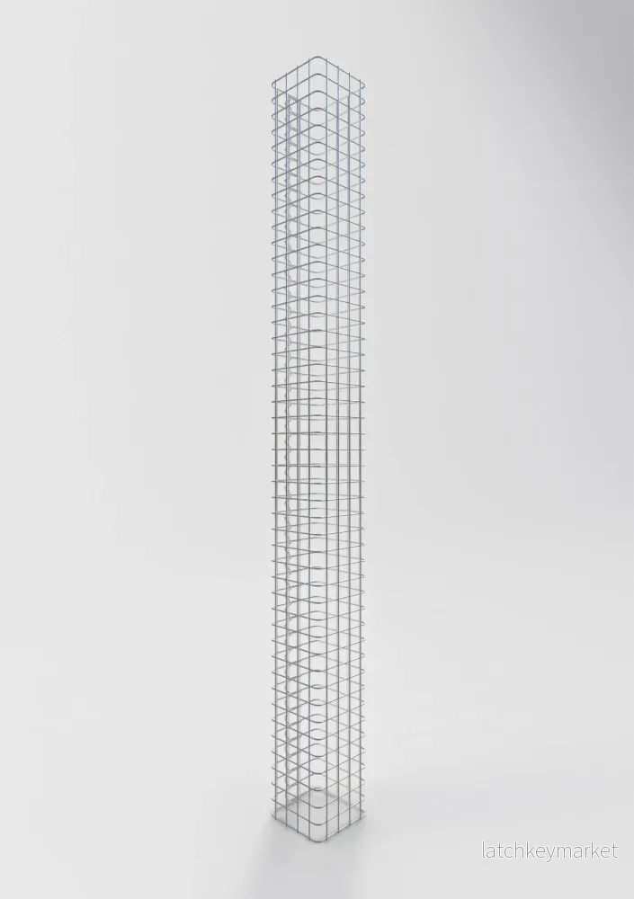 Gabionpelare vinklad 22 cm x 22 cm, 230 cm höjd, MW 5 cm x 5 cm - Bild 2