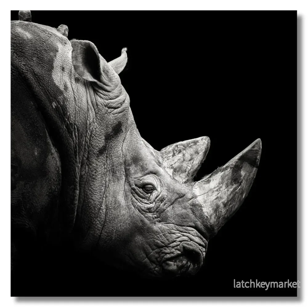 Tavla Aluminium art Big Rhino