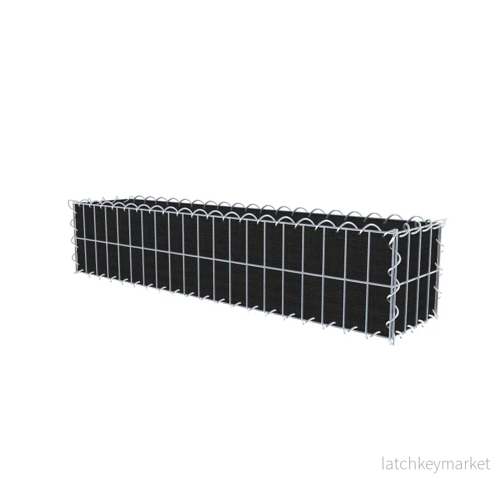 Grön gabion med fleece 100 cm x 20 cm x 20 cm (L x H x D), maskstorlek 5 cm x 10 cm, spiral - Bild 2
