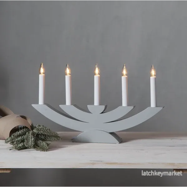 Adventsljusstake Navida 42x5x24 cm ljusgrå