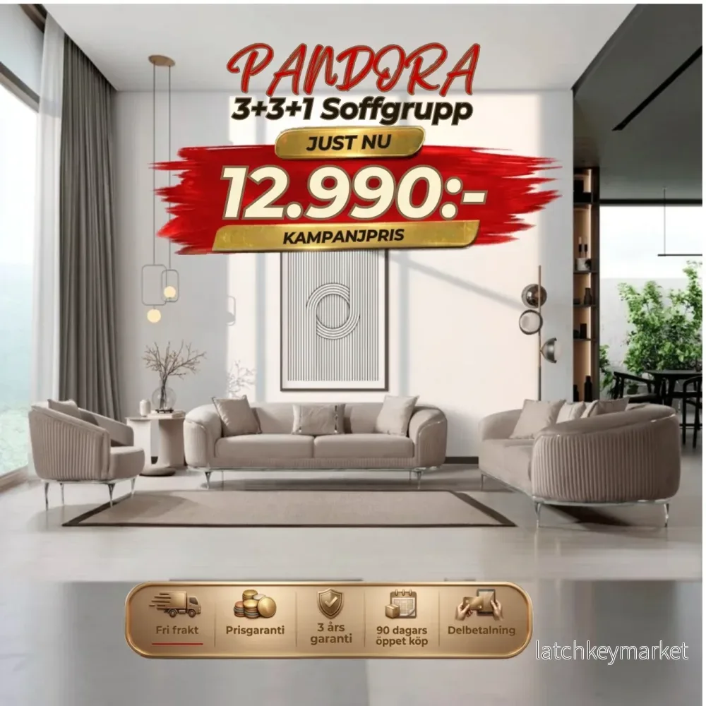 🎯 Pandora 3+3+1 Soffgrupp