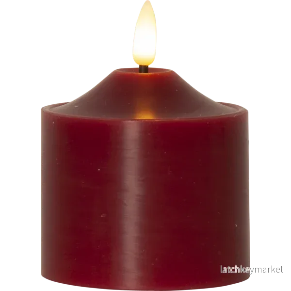 Batteridrivet LED Blockljus Flamme Top Röd 9,5 cm Batteridrivet LED Blockljus Flamme Top Röd 9,5 cm