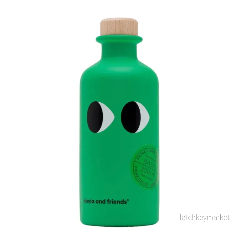 Extra virgin olive oil infused with basil