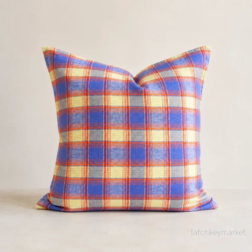 French Cushion Cover Summer Plaid French Cushion Cover Summer Plaid