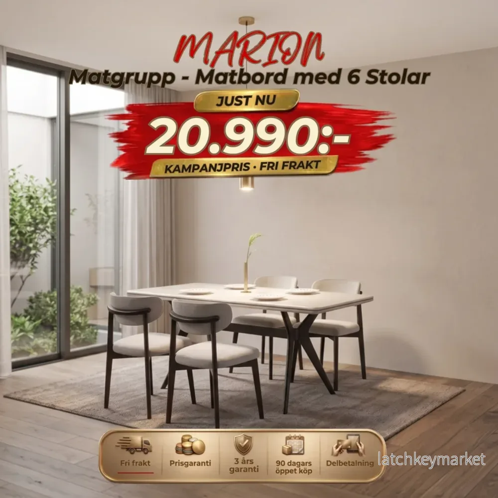 Marion Matgrupp – Matbord med 6 Stolar Marion Matgrupp – Matbord med 6 Stolar