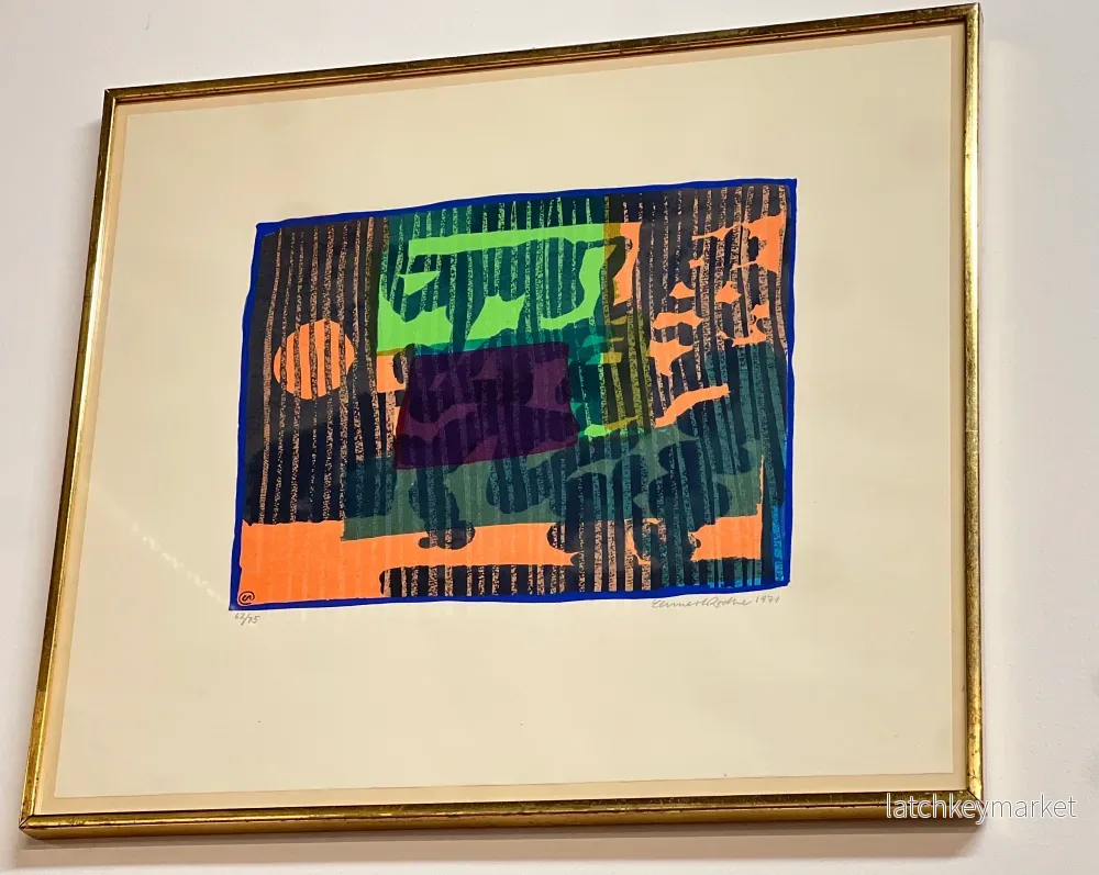 Lennart Rodhe (1916-2005) Komposition Höstnatt Litografi Skandinavsik Modernism Konst - Bild 3