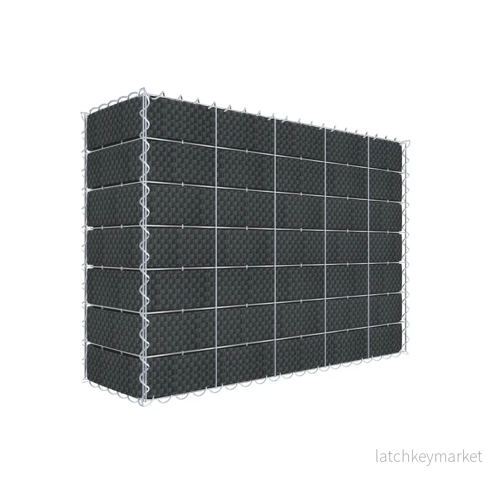 Grön gabion med fleece & insynsskydd 100 cm x 70 cm x 30 cm (L x H x D), maskstorlek 10 cm x 10 cm, spiral Grön gabion med fleece & insynsskydd 100 cm x 70 cm x 30 cm (L x H x D), maskstorlek 10 cm x 10 cm, spiral